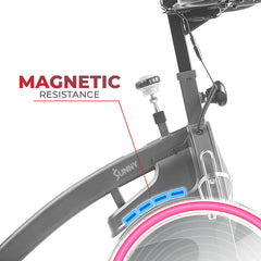 Sunny Health & Fitness Premium Magnetic Resistance Smart Indoor Cycling Bike with Quiet Belt Drive and Exclusive SunnyFit® App Enhanced Bluetooth Connectivity