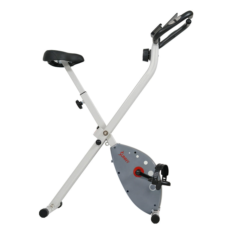 Sunny Health & Fitness Foldable Exercise Bike Space Saving Stationary Bike