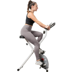 Sunny Health & Fitness Foldable Exercise Bike Space Saving Stationary Bike