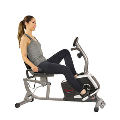 Sunny Health & Fitness Magnetic Recumbent Exercise Bike, 300 lb Capacity & Adjustable Seat