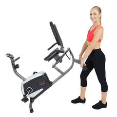 Sunny Health & Fitness Magnetic Recumbent Exercise Bike, 300 lb Capacity & Adjustable Seat