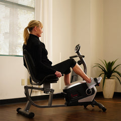 Sunny Health & Fitness Magnetic Recumbent Exercise Bike, 300 lb Capacity & Adjustable Seat