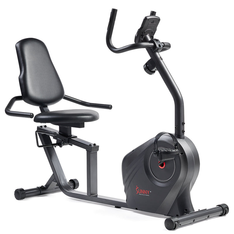 Sunny Health & Fitness Smart Magnetic Resistance Recumbent Bike with Easy Adjustable Seat