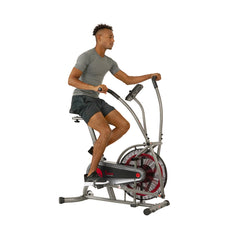 Sunny Health & Fitness Motion Air Bike, Fan Exercise Bike with Unlimited Air Resistance and Device Holder