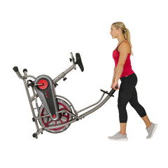 Sunny Health & Fitness Motion Air Bike, Fan Exercise Bike with Unlimited Air Resistance and Device Holder