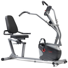 Sunny Health & Fitness Performance Smart Recumbent Bike with Arm Exerciser