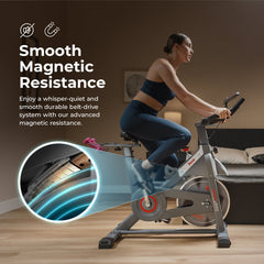 Sunny Health & Fitness Smart Magnetic Belt Drive Indoor Cycling Exercise Bike