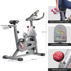 Sunny Health & Fitness Smart Magnetic Belt Drive Indoor Cycling Exercise Bike