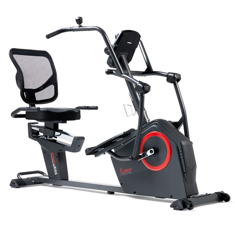 Sunny Health Fitness Premium Smart Programmable Electro-Magnetic Resistance Recumbent Elliptical Cross Trainer