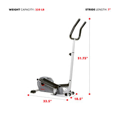 Sunny Health & Fitness Magnetic Elliptical Machine Fitness Cross Trainer