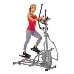 Sunny Health & Fitness Elliptical Trainer Machine Magnetic Elliptical w/ Device Holder, LCD Monitor and Heart Rate Monitor