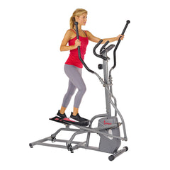 Sunny Health & Fitness Elliptical Trainer Machine Magnetic Elliptical w/ Device Holder, LCD Monitor and Heart Rate Monitor