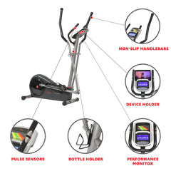 Sunny Health & Fitness Magnetic Elliptical Machine Pre-Programmed Trainer