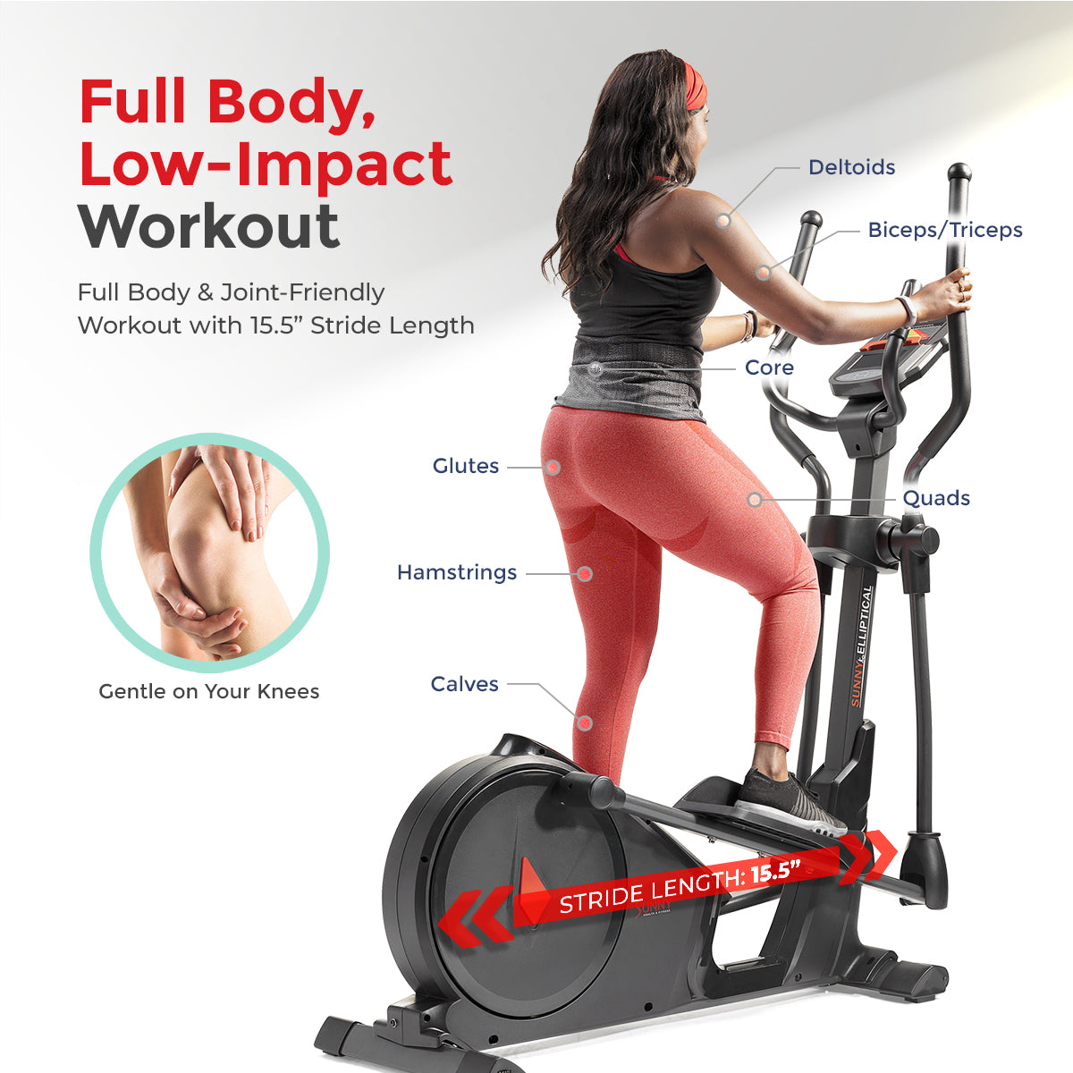 Sunny Health & Fitness Smart Premium Programmable Electro-Magnetic Elliptical