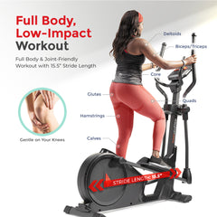 Sunny Health & Fitness Smart Premium Programmable Electro-Magnetic Elliptical