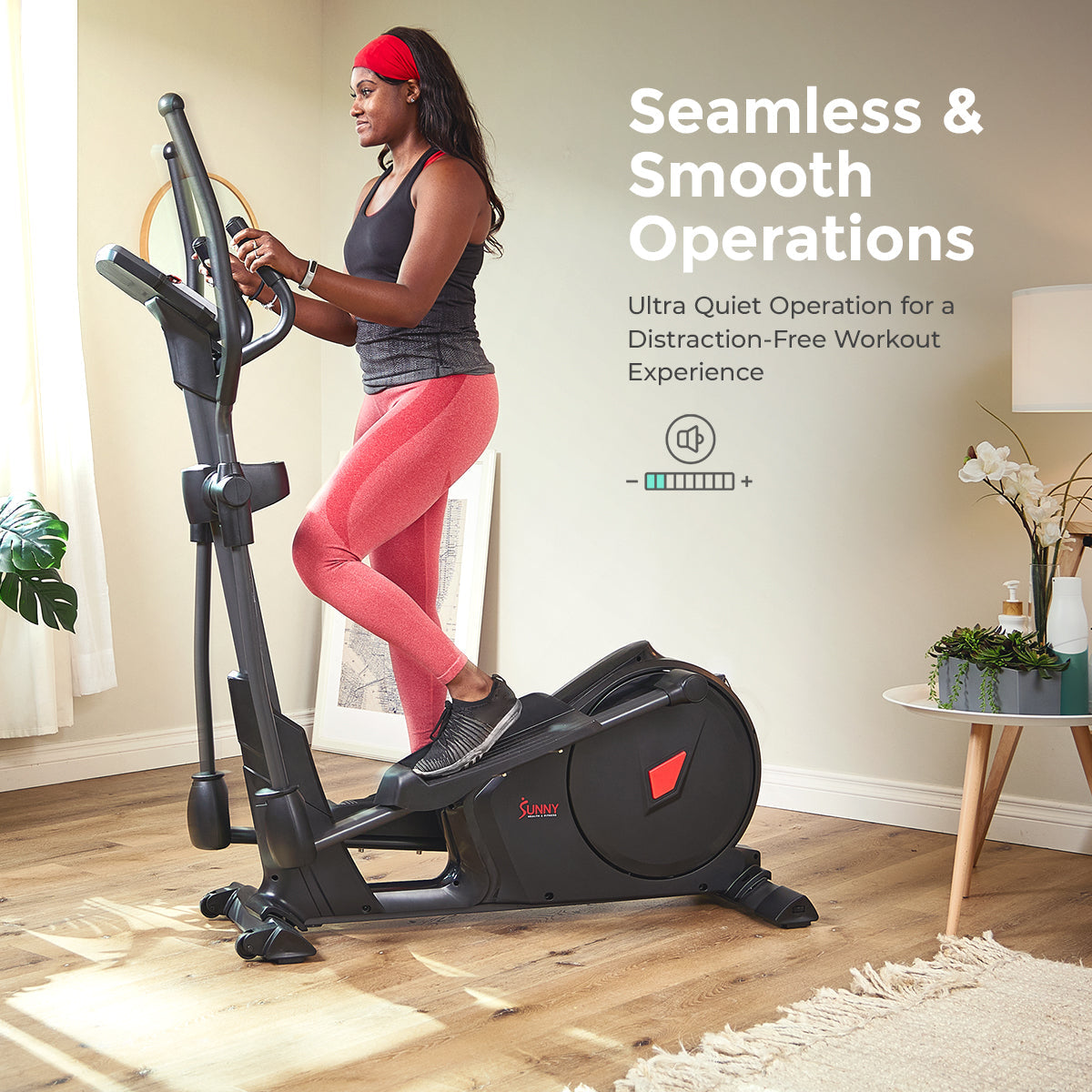 Sunny Health & Fitness Smart Premium Programmable Electro-Magnetic Elliptical