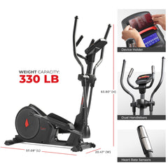 Sunny Health & Fitness Smart Premium Programmable Electro-Magnetic Elliptical