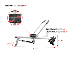 Sunny Health & Fitness Full Motion Rowing Machine Rower w/ 350 lb High Weight Capacity and LCD Monitor