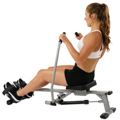 Sunny Health & Fitness Full Motion Rowing Machine Rower w/ 350 lb High Weight Capacity and LCD Monitor