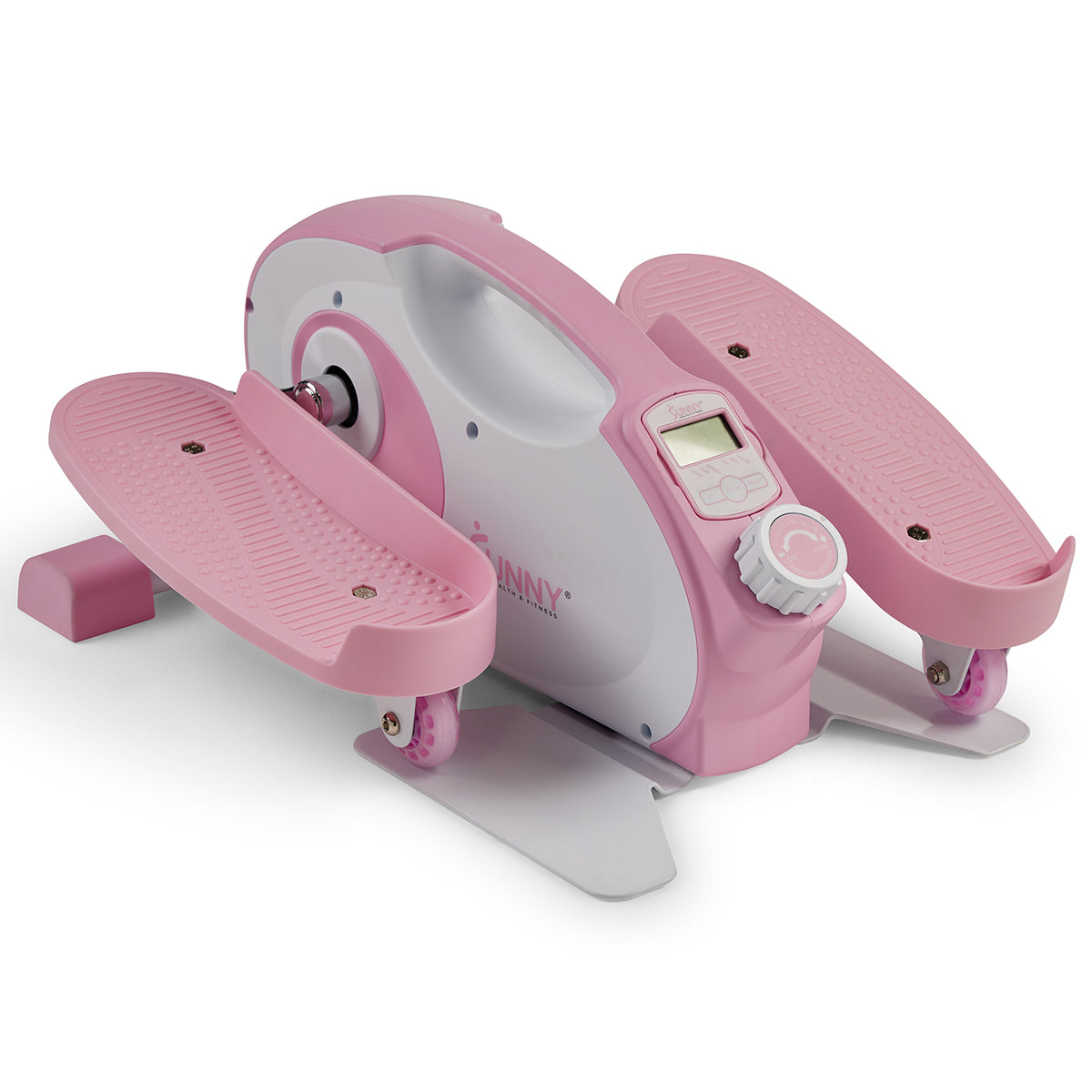 Sunny Health & Fitness Smart Pink Under Desk Mini Elliptical Exercise Trainer