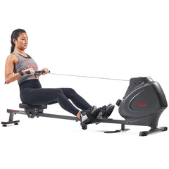 Sunny Health & Fitness Smart Multifunction Magnetic Rowing Machine Smart Rowing Machine with Foot Plate