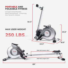 Sunny Health & Fitness Magnetic Rowing Machine w/ LCD Monitor