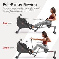 Sunny Health & Fitness Premium Smart Full Motion Magnetic Rowing Machine