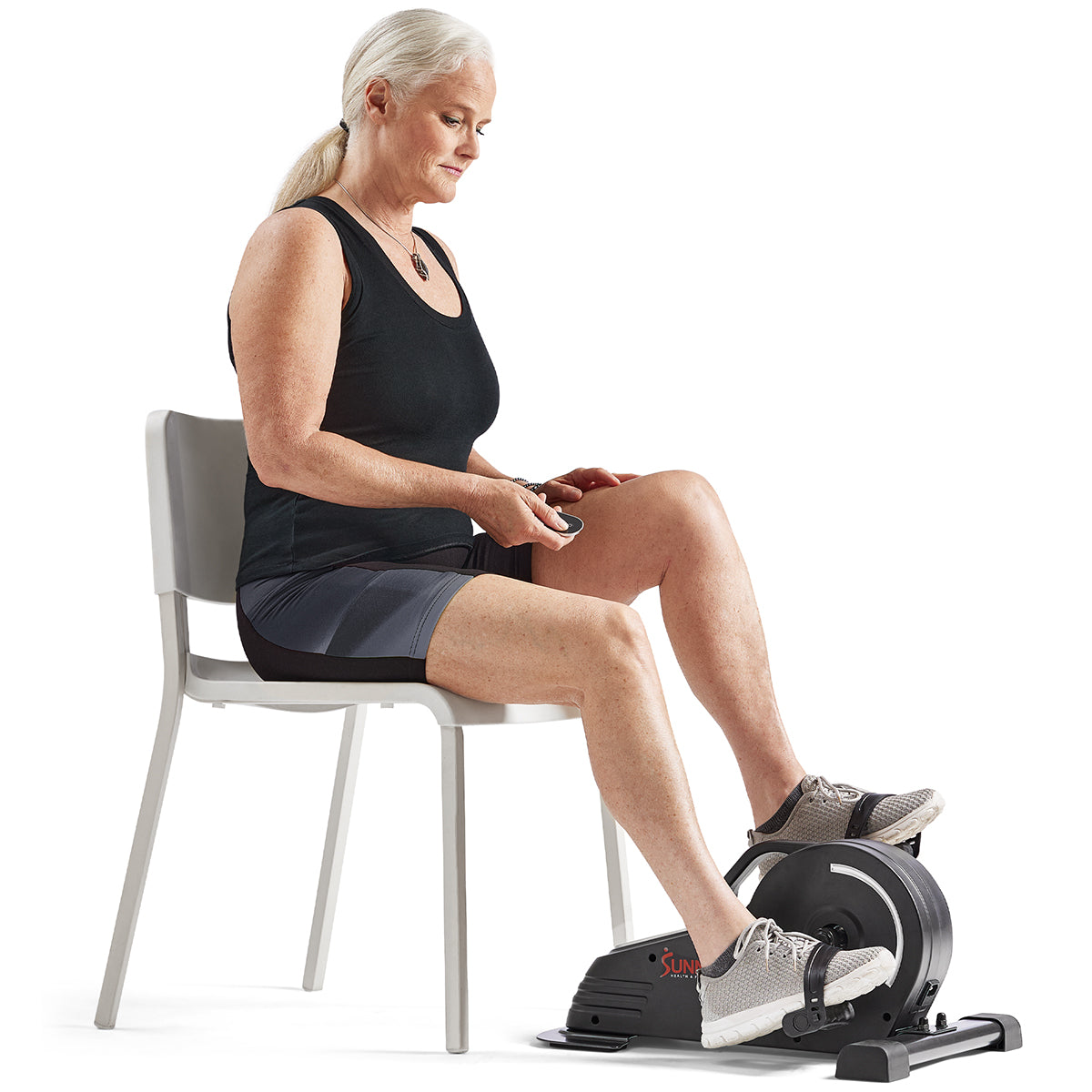 Sunny Health & Fitness Smart Low-profile Motorized Mini Exercise Bike