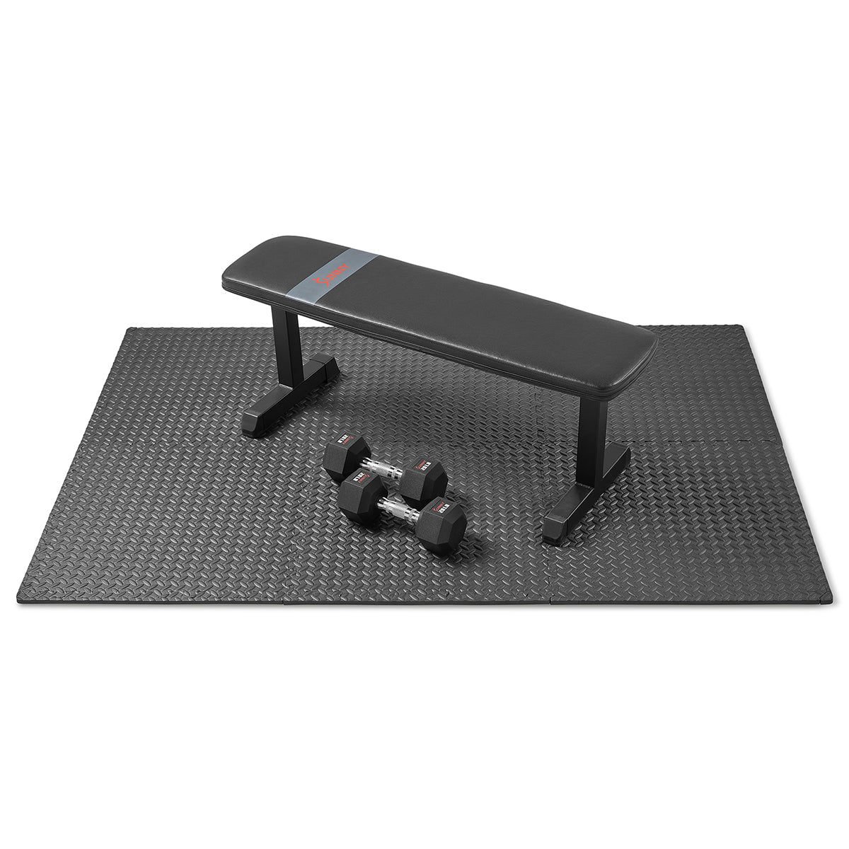 Sunny Health & Fitness ½ Inch Thick Puzzle Exercise Mat - Black