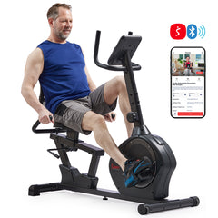 Sunny Health & Fitness Smart Magnetic Heavy Duty Recumbent Bike with 350LB Weight Capacity