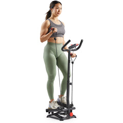 Sunny Health & Fitness Smart Advanced Stair Exercise Stepper with Handlebar and Resistance Bands