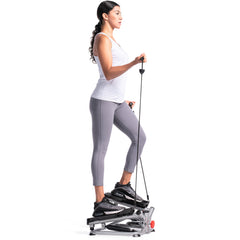 Sunny Health & Fitness Advanced Total Body Fitness Twisting Stair Stepper w/ Resistance Bands