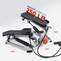 Sunny Health & Fitness Advanced Total Body Fitness Twisting Stair Stepper w/ Resistance Bands