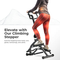 Sunny Health & Fitness Smart Extra Long Range Climber Stepper with Handlebar