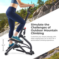 Sunny Health & Fitness Smart Extra Long Range Climber Stepper with Handlebar