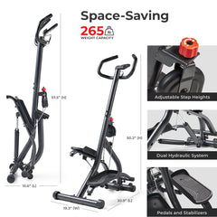 Sunny Health & Fitness Smart Extra Long Range Climber Stepper with Handlebar