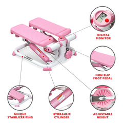 Sunny Health & Fitness Total Body Pink Stepper Machine