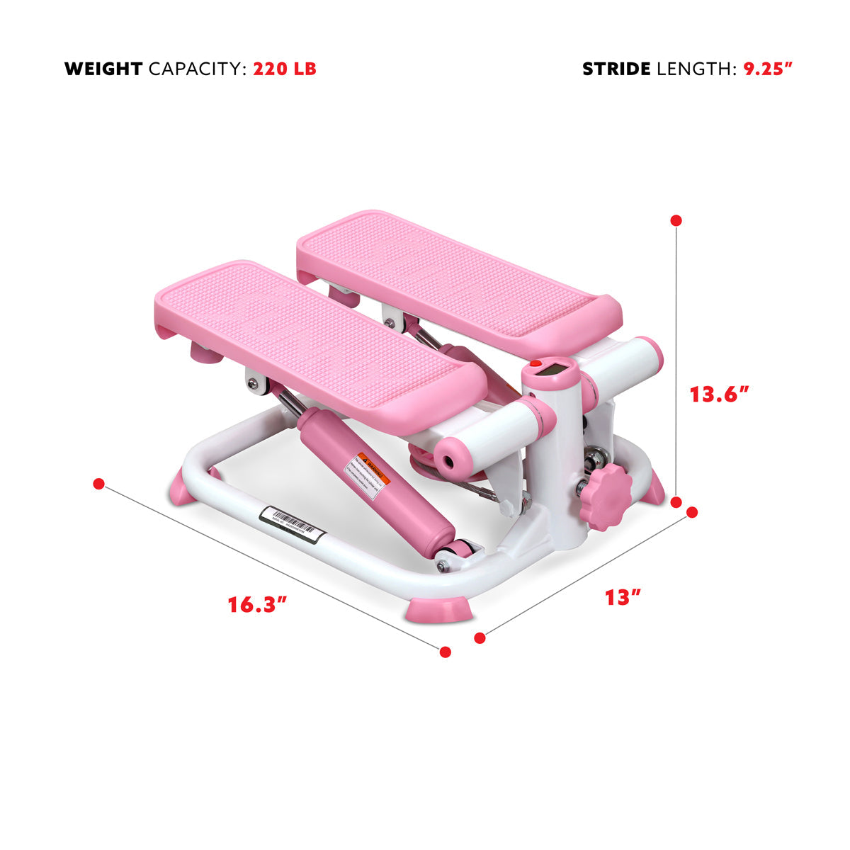Sunny Health & Fitness Total Body Pink Stepper Machine