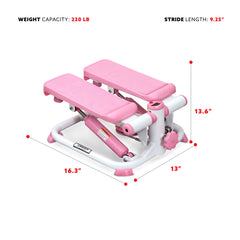 Sunny Health & Fitness Total Body Pink Stepper Machine