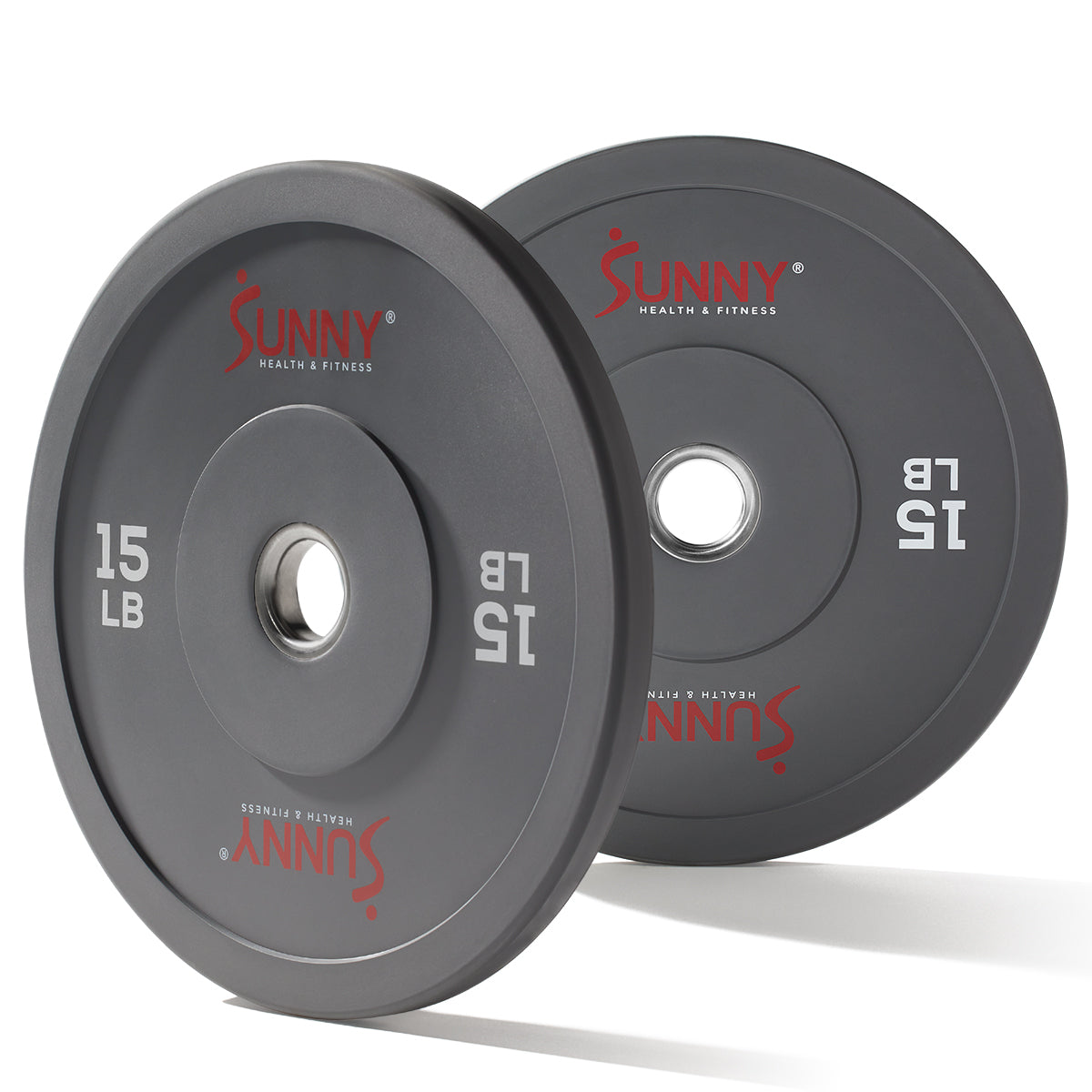 Sunny Health & Fitness Strength Elite 2-inch Rubber Olympic Weight Plates 10 - 55 LBS