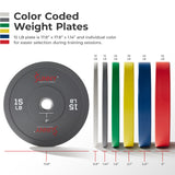 Sunny Health & Fitness Strength Elite 2-inch Rubber Olympic Weight Plates 10 - 55 LBS