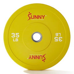 Sunny Health & Fitness Strength Elite 2-inch Rubber Olympic Weight Plates 10 - 55 LBS