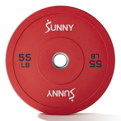 Sunny Health & Fitness Strength Elite 2-inch Rubber Olympic Weight Plates 10 - 55 LBS