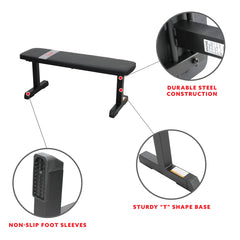 Sunny Health & Fitnes Flat Utility Weight Bench | Sunny Strength™