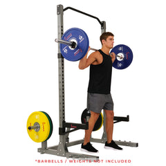 Sunny Health & Fitness Power Squat Rack w/ Attachments & High Weight Capacity, Olympic Weight Plate Storage, & Swivel Landmine