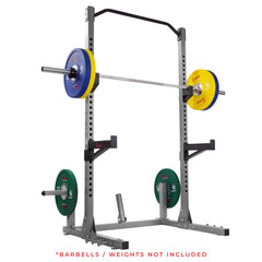 Sunny Health & Fitness Power Squat Rack w/ Attachments & High Weight Capacity, Olympic Weight Plate Storage, & Swivel Landmine