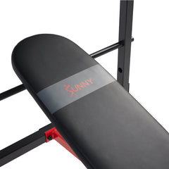 Sunny Health &  Fitness Adjustable Standard Incline Weight Bench with Leg Developer and Preacher Curl Attachment