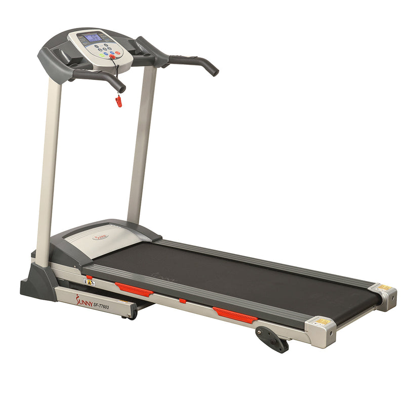 Sunny Health & Fitness Motorized Treadmill Electronic Running Machine w/ Manual Incline