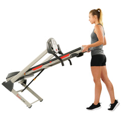 Sunny Health & Fitness Motorized Treadmill Electronic Running Machine w/ Manual Incline