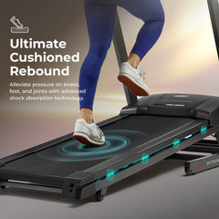 Sunny Health & Fitness Energy Flex Motorized Auto Incline Smart Treadmill with Extra Shock Absorption